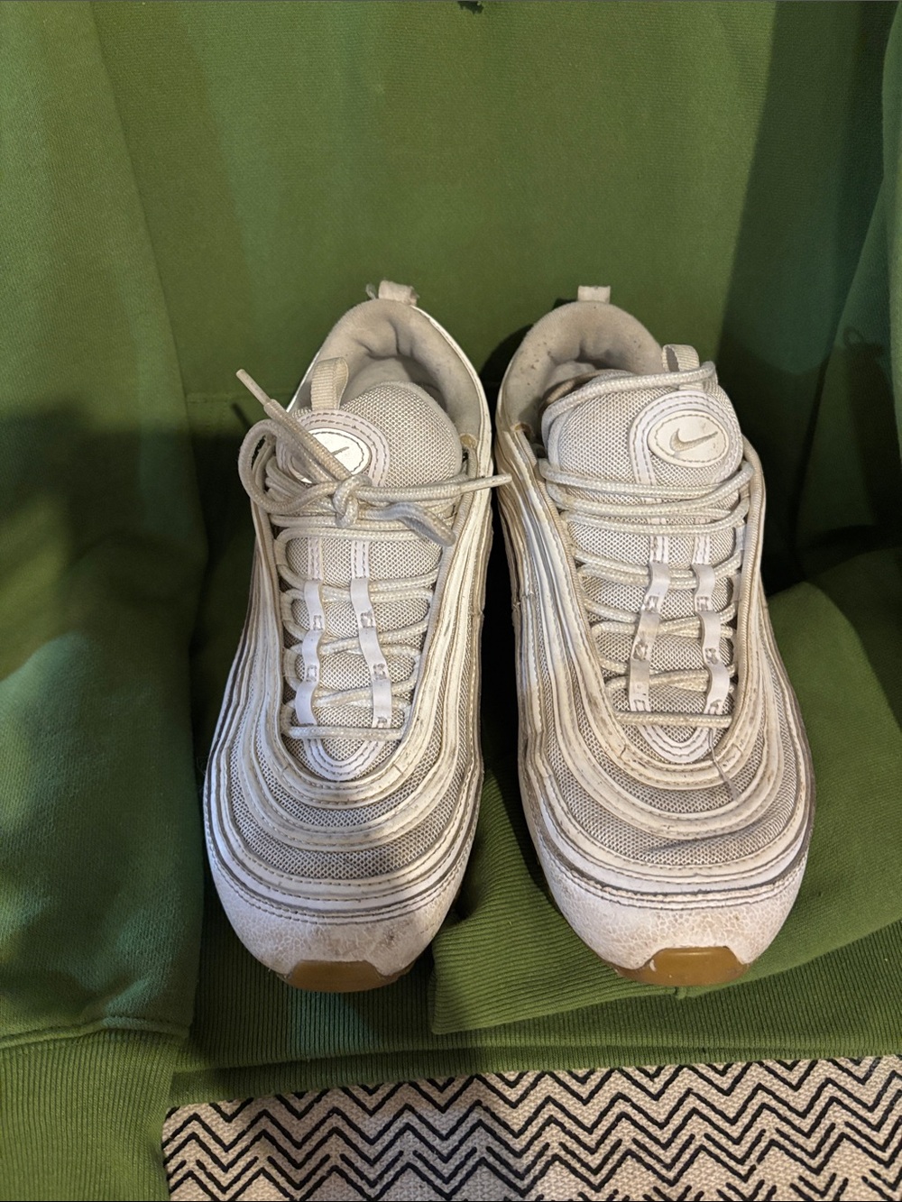 Nike White/Tan Air Max 97 Sneakers